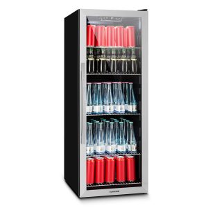 Beersafe 6XL Kühlschrank 171 Liter 5 Böden Panoramaglastür Edelstahl