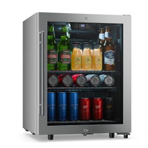 LuxeChill Getränkekühlschrank | 64 x 48 cm | LED-Innenbeleuchtung | Schwarz
