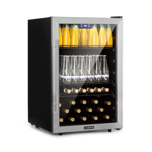 Beersafe 5XL Kühlschrank 147 Liter 3 Böden Panoramaglastür Edelstahl