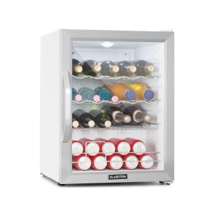 Beersafe XL Crystal White Kühlschrank 60 Liter 4 Böden Panoramaglastür Edelstahl