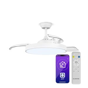 AirFold | Smarter Deckenventilator | Einziehbare Flügel | Dimmbares LED-Licht | Smart