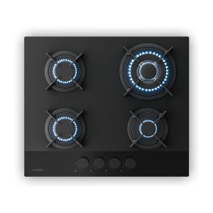 Velaire Gaskochfeld | 4-flammig mit elektrischer Zündung | Erdgas- und LPG-kompatibel | 8000W | 60cm