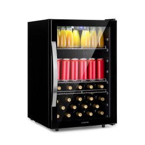 Beersafe 5XL Kühlschrank 147 Liter 3 Böden Panoramaglastür Edelstahl