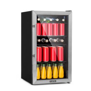 Beersafe 3XL Kühlschrank 98 Liter 4 Böden Panoramaglastür Edelstahl