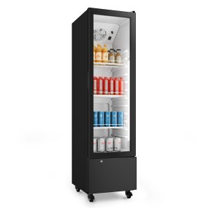GrandCooler Gastro Getränkekühlschrank | 163,5 x 43 cm | LED-Innenbeleuchtung | Schwarz