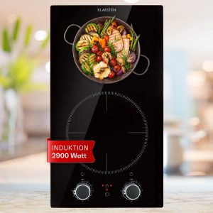 Kochheld Doppel-Induktionskochfeld 2900W Dreh-Regler Glas schwarz